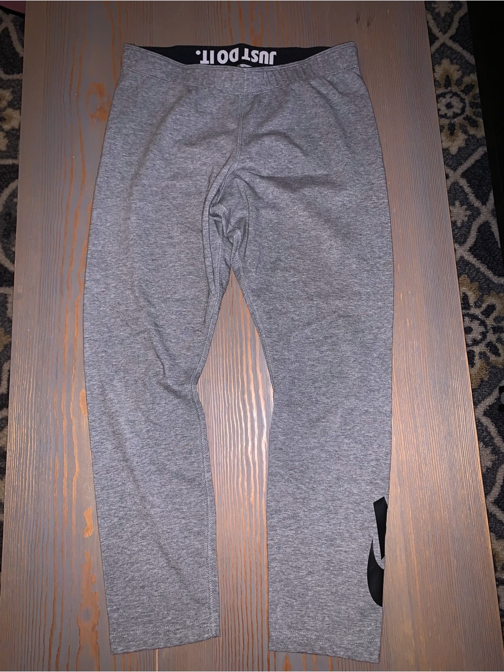 Nike Kids Gray Heather Leggings with Branded Waistband